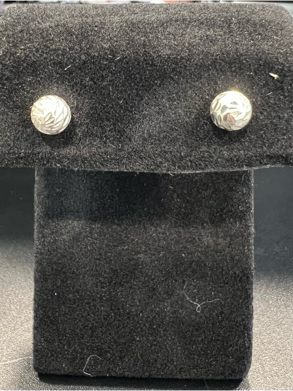 Sterling Silver Textured Ball Stud Earrings - Silver
